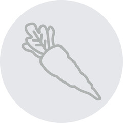 Carrot Vector Line Grey Circle Grey