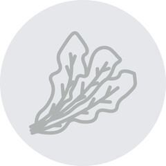 Spinach Vector Line Grey Circle Grey