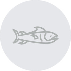 Tuna Vector Line Grey Circle Grey