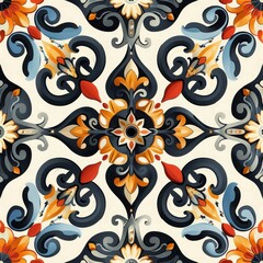 Intricate Floral Pattern in Vibrant Colors