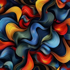 Abstract Wavy Pattern in Vibrant Colors
