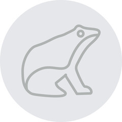 Frog Vector Line Grey Circle Grey