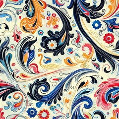 Whimsical Floral Pattern with Bright Hues