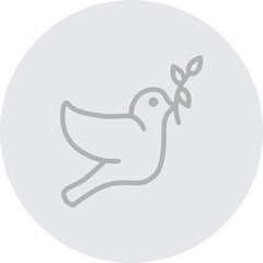 Dove Vector Line Grey Circle Grey