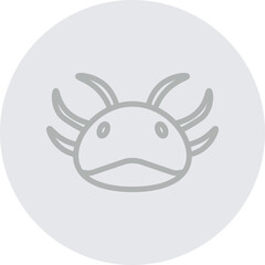 Axolotl Vector Line Grey Circle Grey