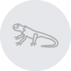 Bearded Dragon Vector Line Grey Circle Grey