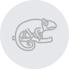 Chameleon Vector Line Grey Circle Grey