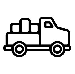 Pickup Truck Icon in Line Style