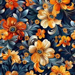 Floral Pattern in Warm Colors