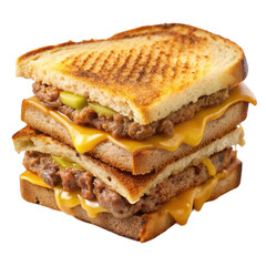 Patty melt ever sandwich isolated on transparent background