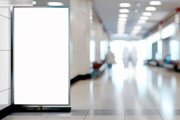 Modern Blank Signboard in Bright Contemporary Medical Facility