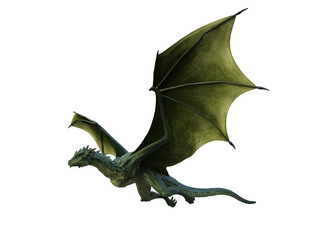 3d rendering dragon wyvern green fantasy creature © david