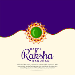 Fototapeta premium Happy Raksha Bandhan Social Media Post, Banner, Poster, Greeting Card, Template Sale Banner for Brother and Sister Bond Celebration Illustration