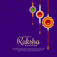 Happy Raksha Bandhan Social Media Post, Banner, Poster, Greeting Card, Template Sale Banner for  Brother and Sister Bond Celebration Illustration