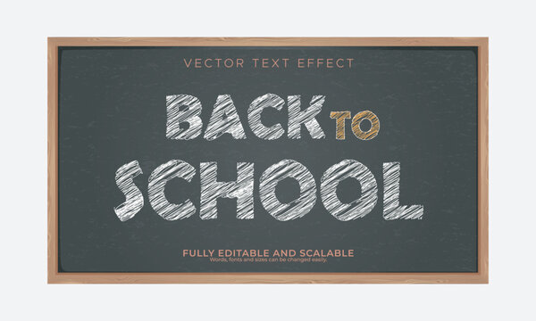 back to school chalk on blackboard background editable text effect
