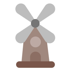 Windmill Icon in Flat Style