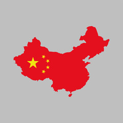 China Map Flag Vector Illustration	