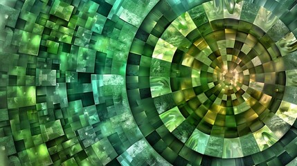 Fototapeta premium geometric background related to time travel green tones