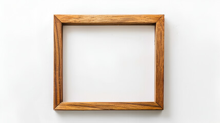 blank Wooden photo frame on a white background ai generative