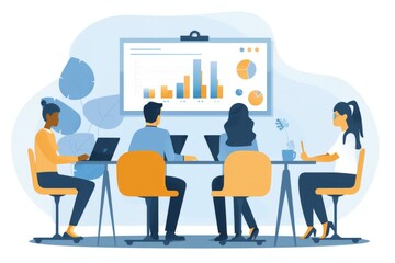 Business Team Analyzing Data During Meeting