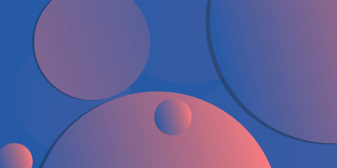 Abstract gradient geometric background. Vibrant circle shapes. Modern design. Minimalist style, vector.