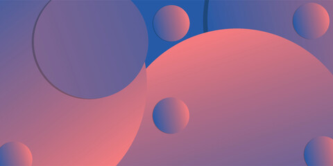 Abstract gradient geometric background. Vibrant circle shapes. Modern design. Minimalist style, vector.