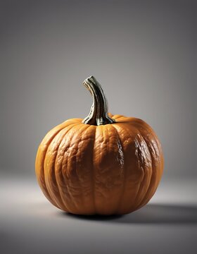single pumpking against plain black background