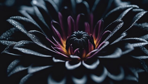black dahlia flower with dark petals