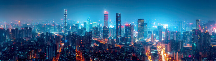 Obraz premium Smart city with integrated supply chain networks and data analytics, Supply Smart City, Innovative urban supply chain solutions