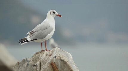 Fototapeta premium Beautiful Wildlife Photography of Black Headed Gull Bird