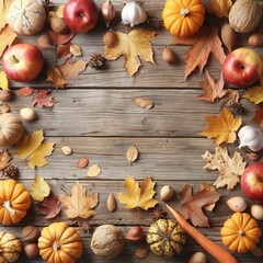 orange summer floral with fruit on brown wooden table with space blank for text isolated in background, summer concept with fruit and plants, leaves