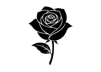 Rose Silhouettes and Botanical Art: Classic Black and White Illustrations