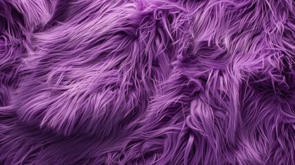 A close-up of purple synthetic fur showing a soft, fluffy texture. The concept of fabric and textile texture.