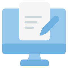 Elearning Icon in Flat Style