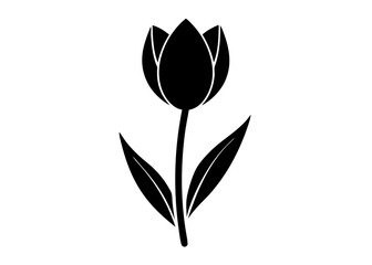 Beautiful Tulip Single Flower and Garden Silhouettes for Art and Illustration