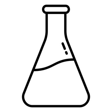 Erlenmeyer flask icon for science research