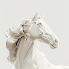 3D horse in white background vector image