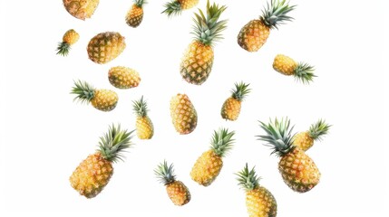 Set of isolated pine cones with berries and leaves, nature-themed illustration for autumn or summer design.
