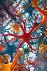 Fototapeta premium Abstract Colorful Network of Branches
