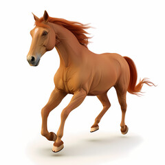 Naklejka premium 3D horse in white background vector image