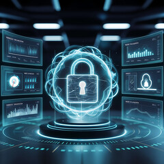 cyber space fantastic scene in virtual reality.