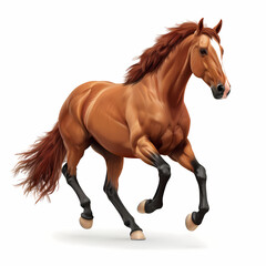 Fototapeta premium 3D horse in white background vector image