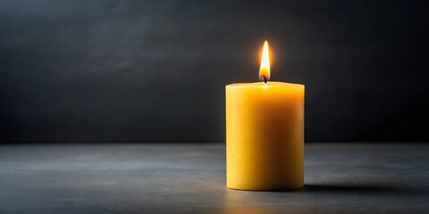 Yellow Candle Symbolizing Remembrance and Tribute
