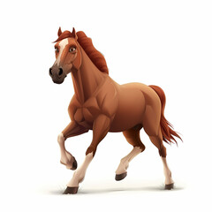 Naklejka premium 3D horse in white background vector image