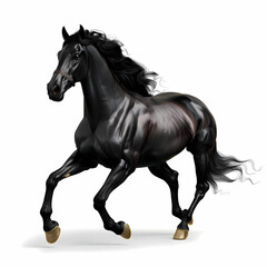 3D horse in white background vector image