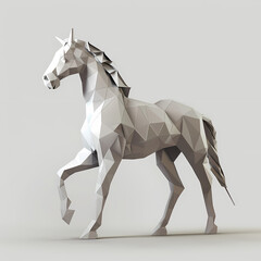Obraz premium 3D horse in white background vector image