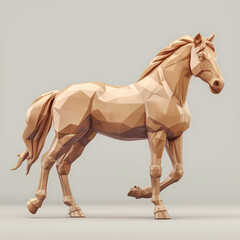 Obraz premium 3D horse in white background vector image