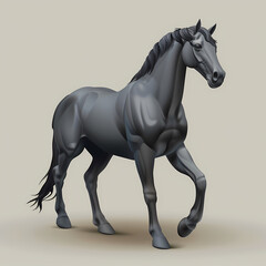 Fototapeta premium 3D horse in white background vector image