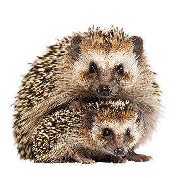 recommend clip art: Baby and mother european hedgehogs clip art