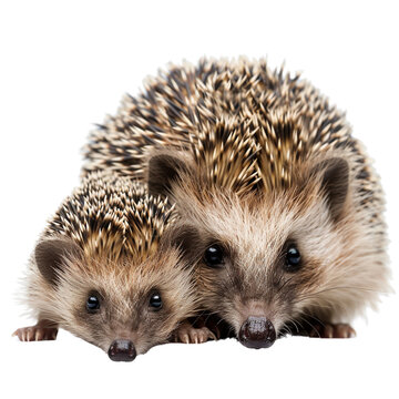 recommend clip art: Baby and mother european hedgehogs clip art
